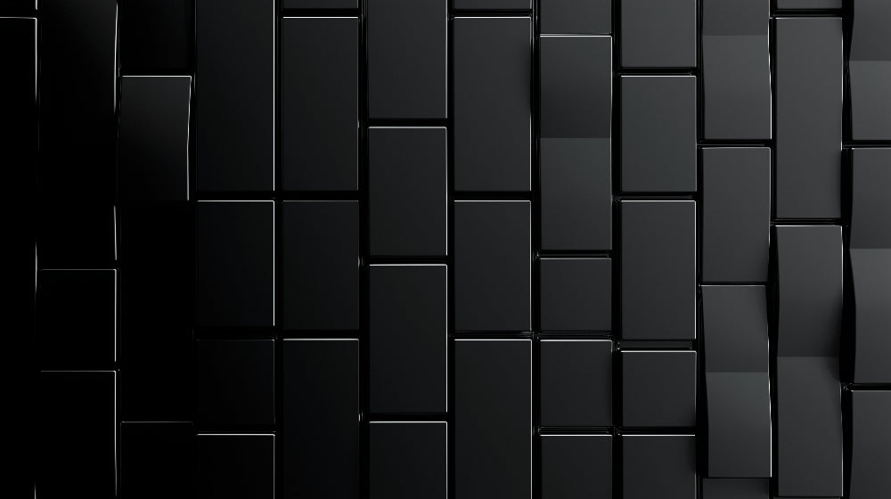 Black 3D geometric pattern design file showing detailed rectangle shapes and shadow effects
