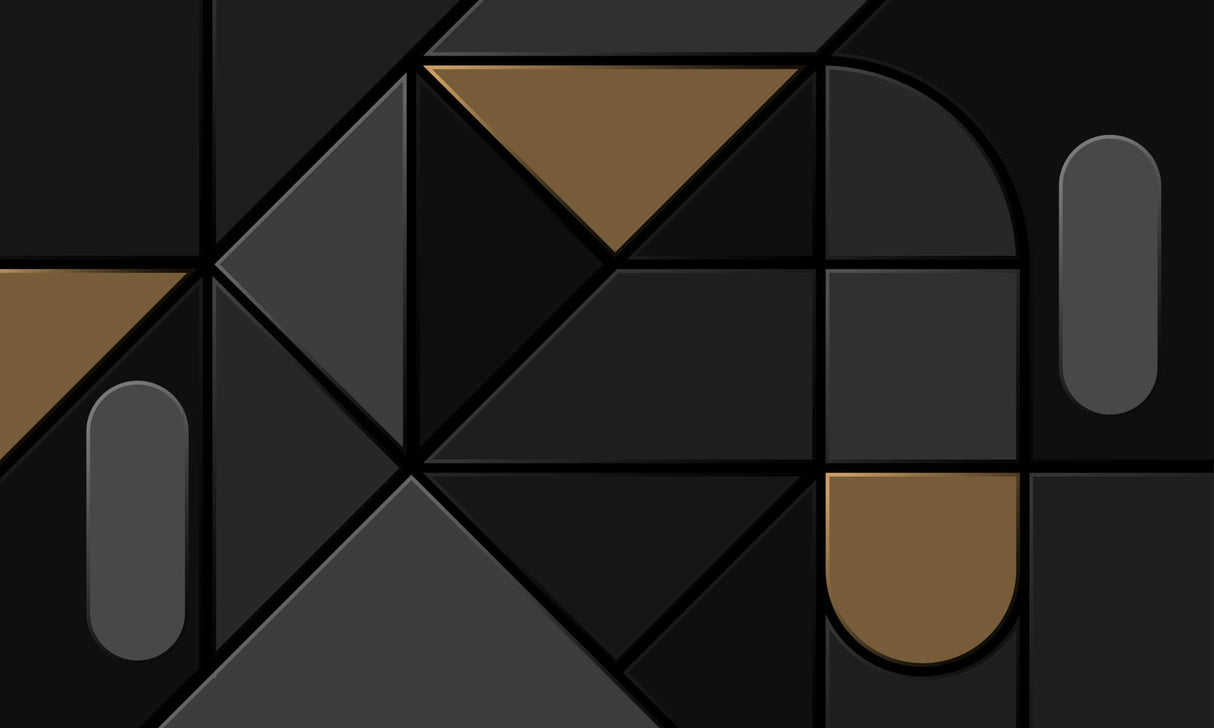 Geometric black and gold wallpaper design file showing intricate pattern details