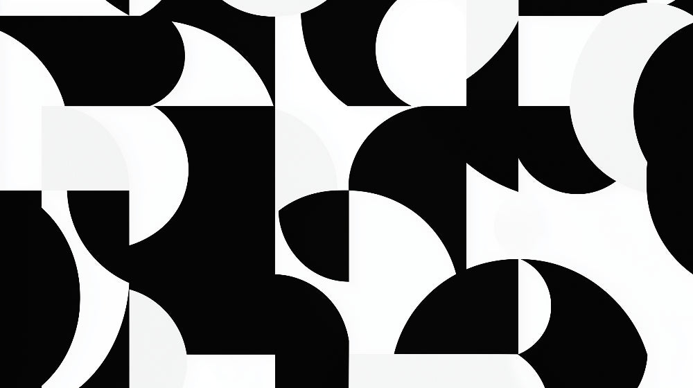 Black and white geometric pattern design file showing crisp lines and dynamic shapes