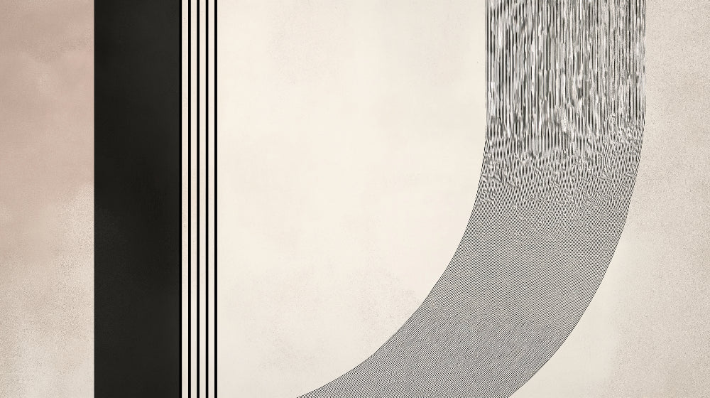 Black and white geometric pattern design file showing clean lines and curved shapes