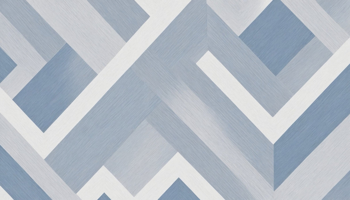 Design file of blue and grey geometric pattern wallpaper showing precise angular details