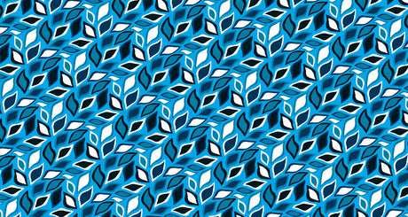 Geometric blue leaf pattern design file showing crisp lines and modern styling