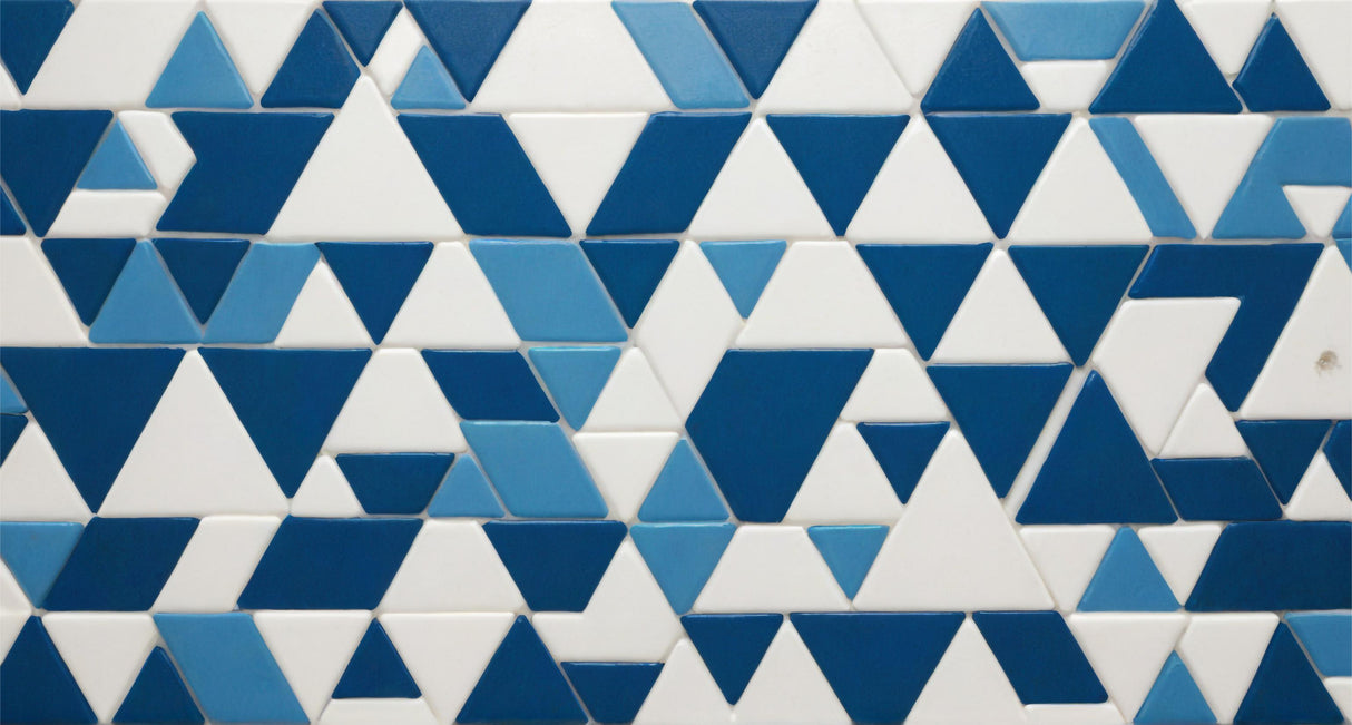 Design file showing precise triangle pattern and true blue color tones of geometric wallpaper