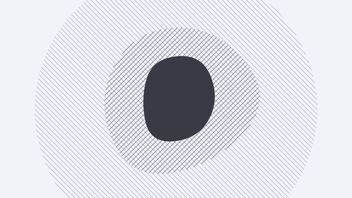 Geometric pattern design file showing precise linear elements and charcoal oval form