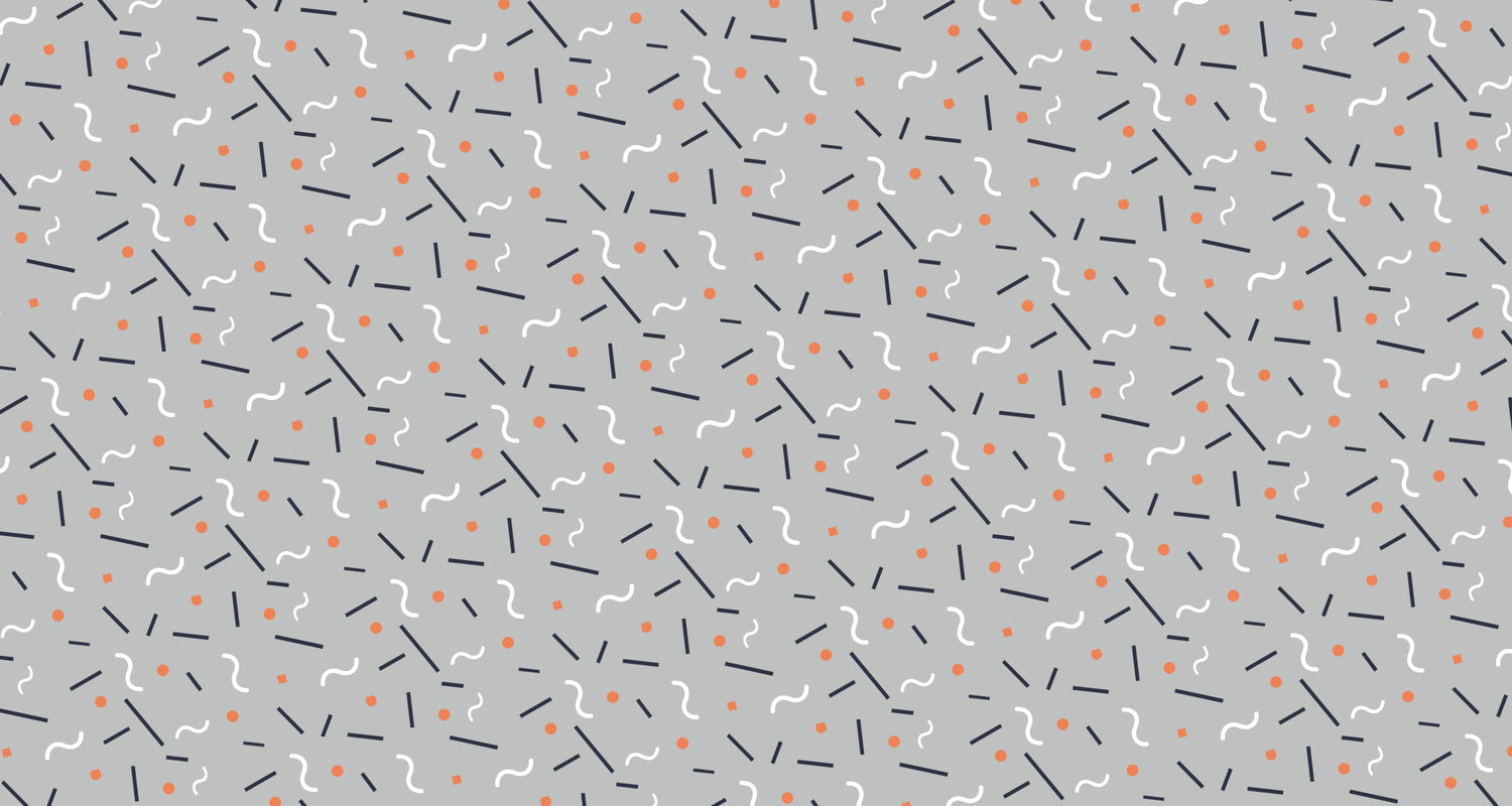 Geometric Wallpaper design file showing modern Memphis pattern with grey background and playful shapes