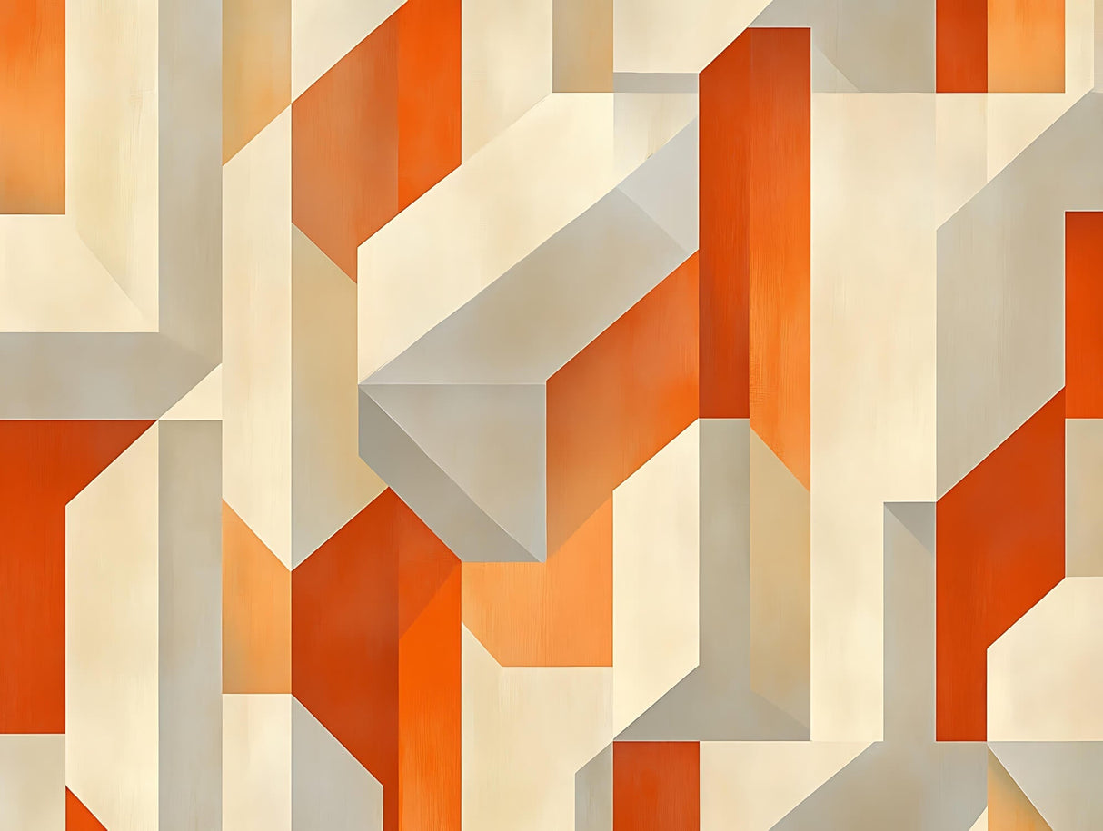 Design file showing detailed geometric pattern with orange and beige color scheme