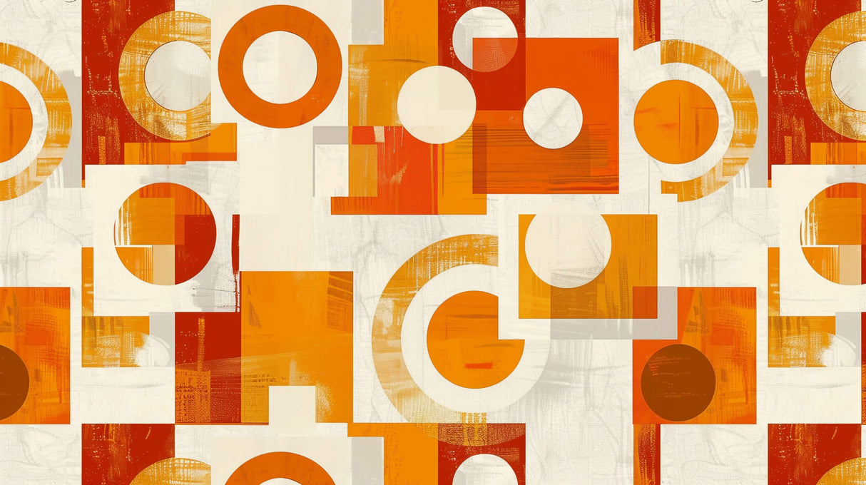 Design file of orange geometric pattern showing detailed circles and squares arrangement