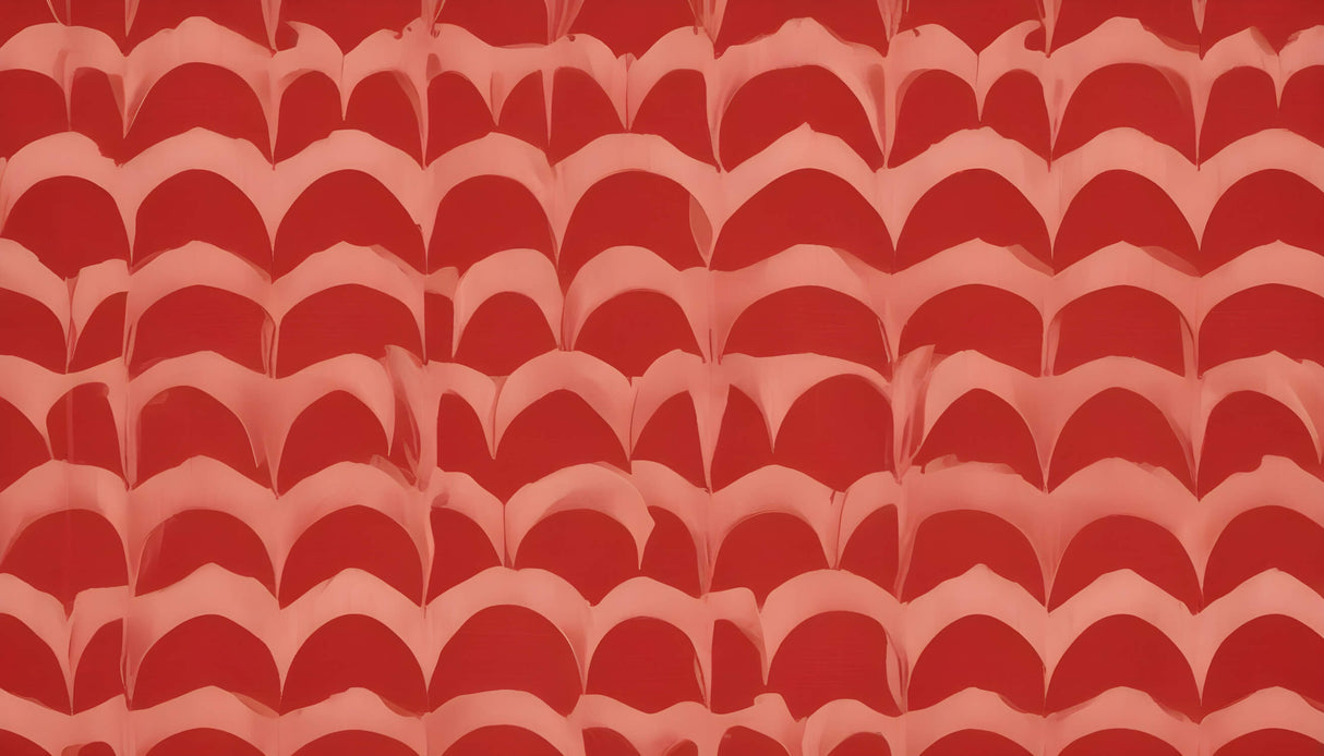 Design file showing detailed red geometric wave pattern wallpaper motif