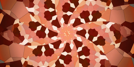 Design file showing detailed geometric pattern with warm terracotta tones and honeycomb shapes