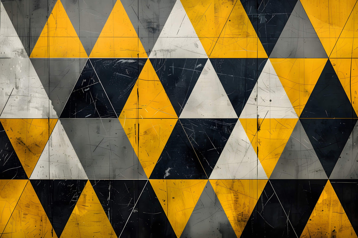 Geometric triangle pattern design file showing detailed yellow and black arrangement