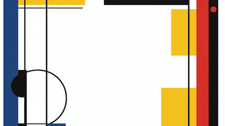 Geometric abstract wallpaper design file showing bold color blocks and clean lines