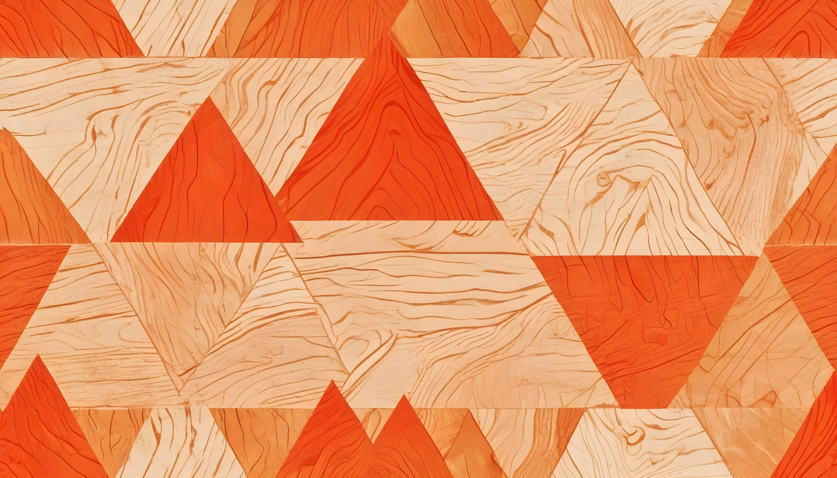 Geometric orange wood pattern design file showing detailed triangle arrangement and textures