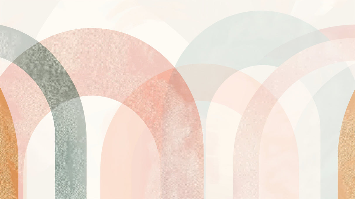 Geometric pastel arches wallpaper design file showing delicate overlapping curves pattern
