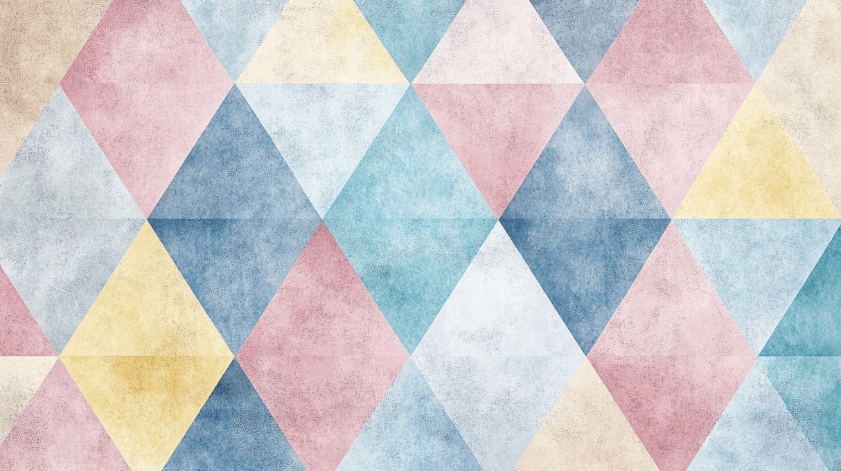 Geometric triangle pattern design file showing detailed pastel color scheme