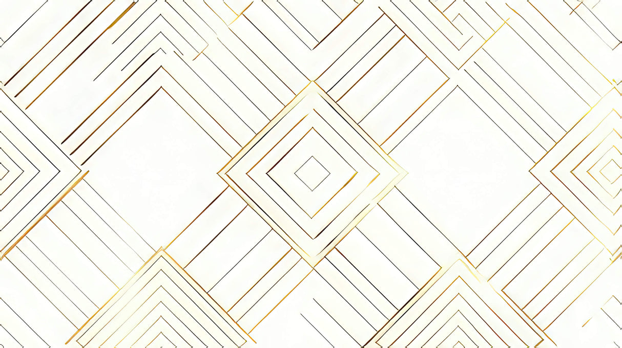 Design file showing detailed white and gold geometric pattern with art deco influence