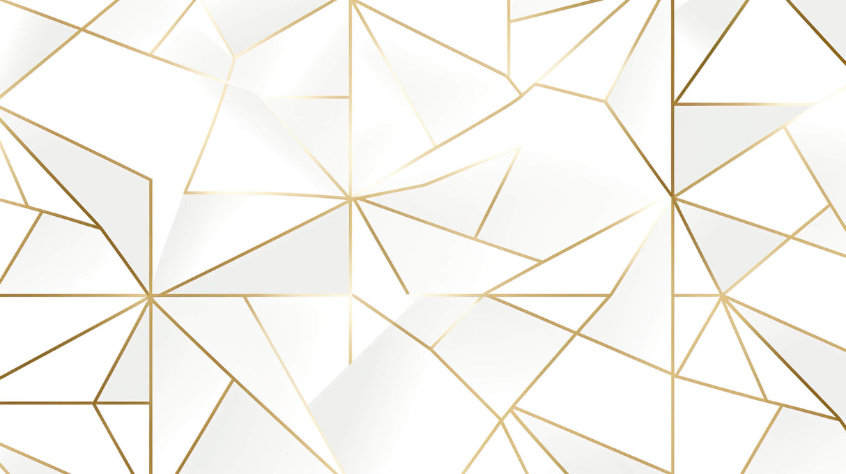Geometric white and gold wallpaper design file showing intricate linear pattern detail