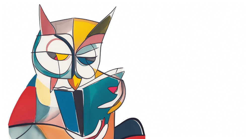 Geometric Owl Wallpaper design file showing vibrant abstract pattern with modern shapes and colors