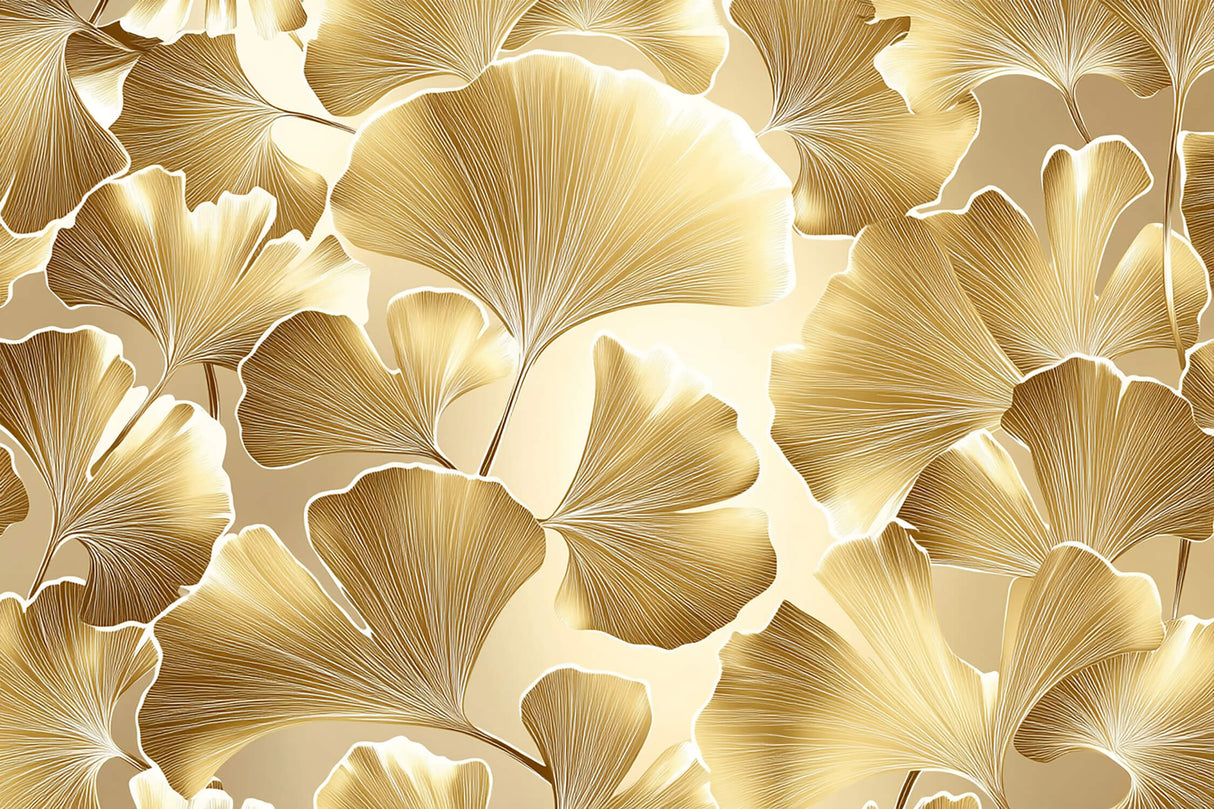 Golden ginkgo leaves design file showing detailed art deco pattern