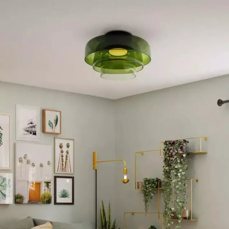 Modern Glass Ceiling Light  Layered Smoke Shade Design - Product example