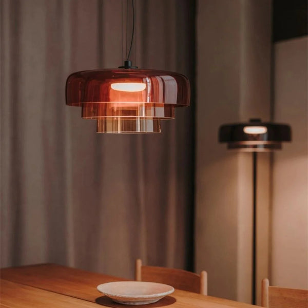 Nordic Glass Pendant Light Layered Green Shade Design - Product detail 19
