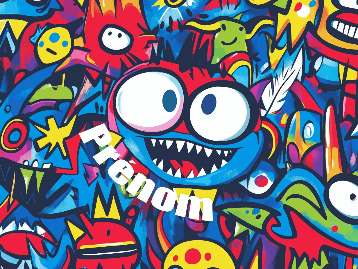 Urban graffiti monster design file showing vibrant colors and detailed street art pattern