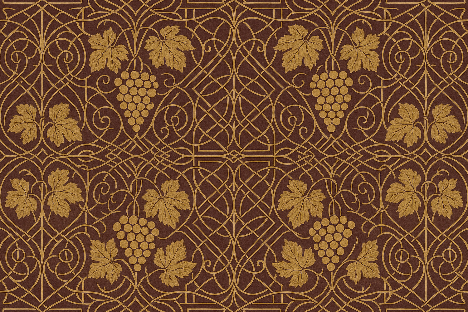William Morris Geometric Mural Wallpaper  Nouveau Grape Vine Symmetry - Wallpaper design detail 4