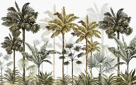 Tropical Mural Wallpaper | Vintage Palm Tree Paradise