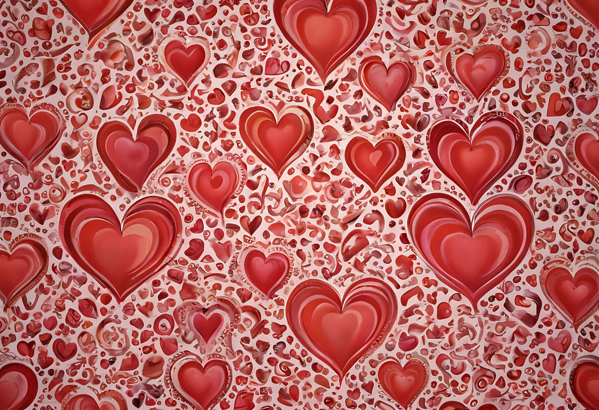 Heart pattern wallpaper design file showing detailed red hearts on white background