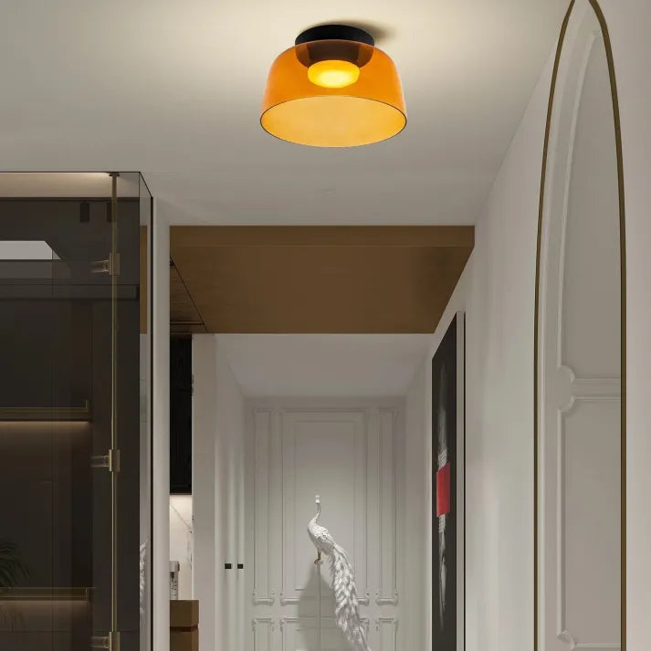 Modern Glass Ceiling Light  Layered Smoke Shade Design - Product detail 11