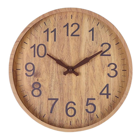 Rustic Wall Clock  Natural Wood With Dark Numbers - Product detail 7