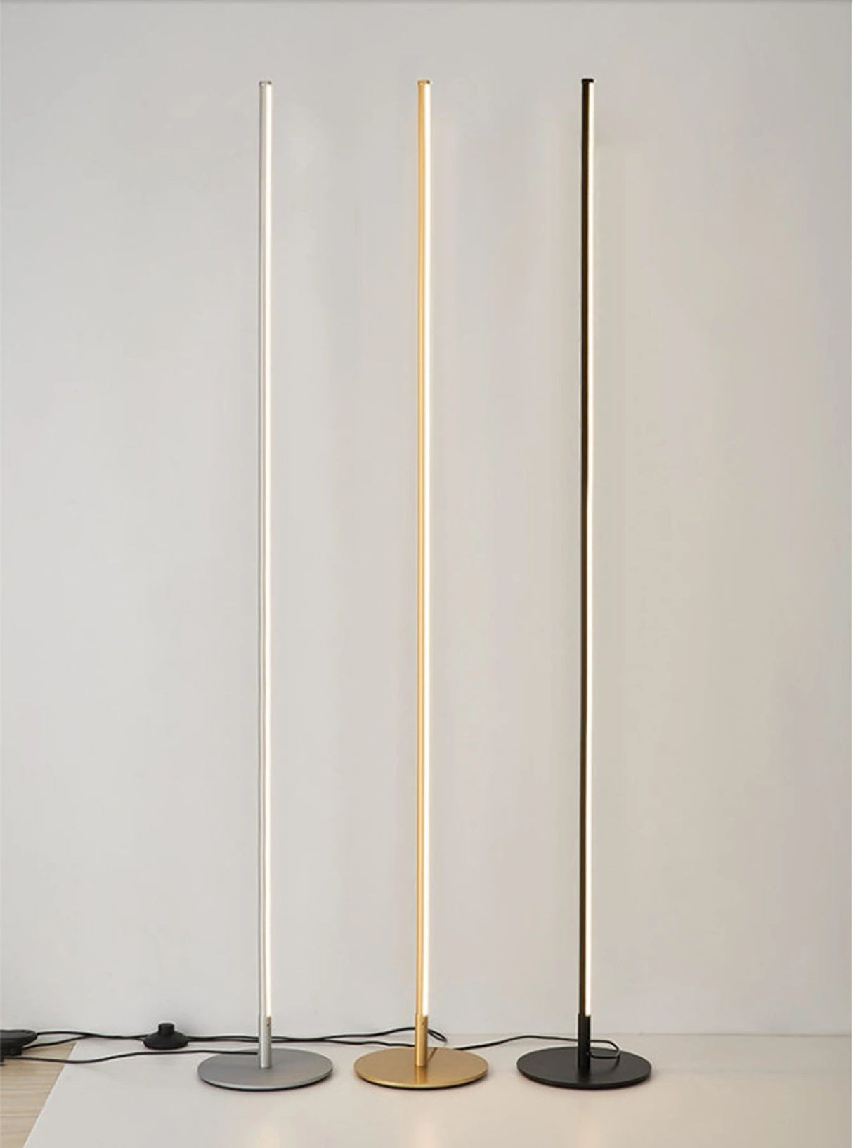 LED Floor Lamp Modern Gold Minimalist Design - Detailed view