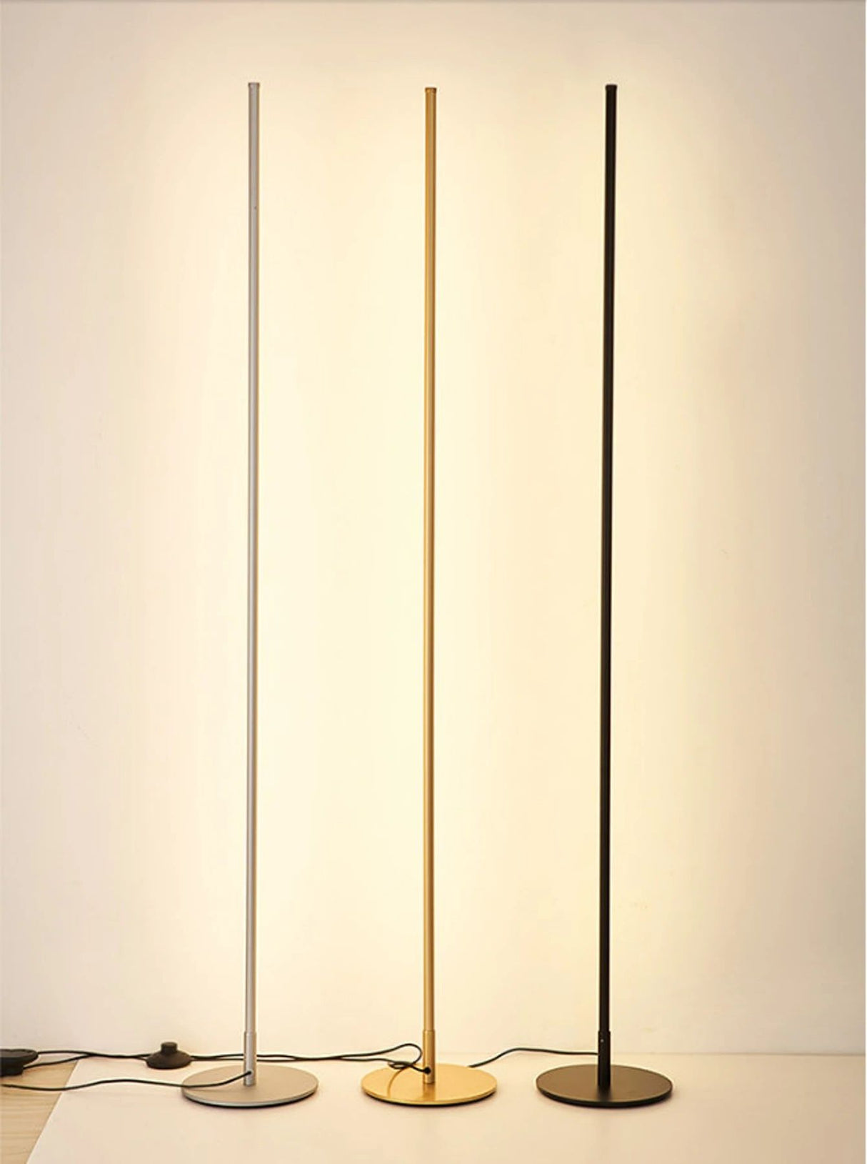 LED Floor Lamp Modern Gold Minimalist Design - Product example
