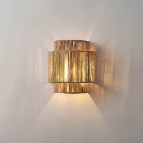 Modern Wall Sconce  Textured Jute Shade Design - Product showcase