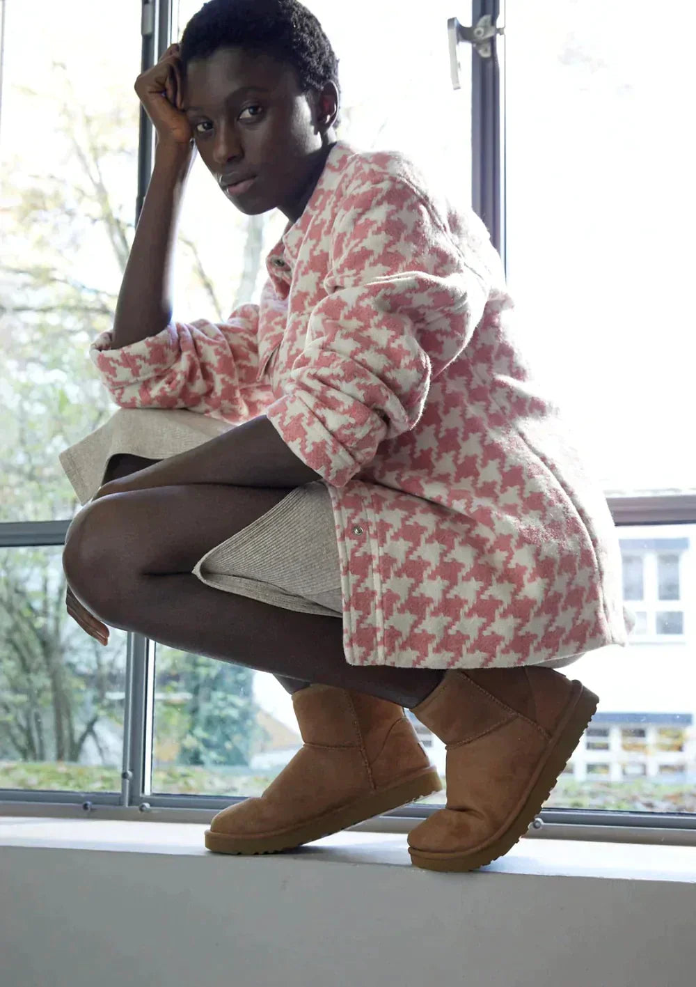 Winter Suede Ankle Boots  Fleece Lined Vegan Design - Detailed view