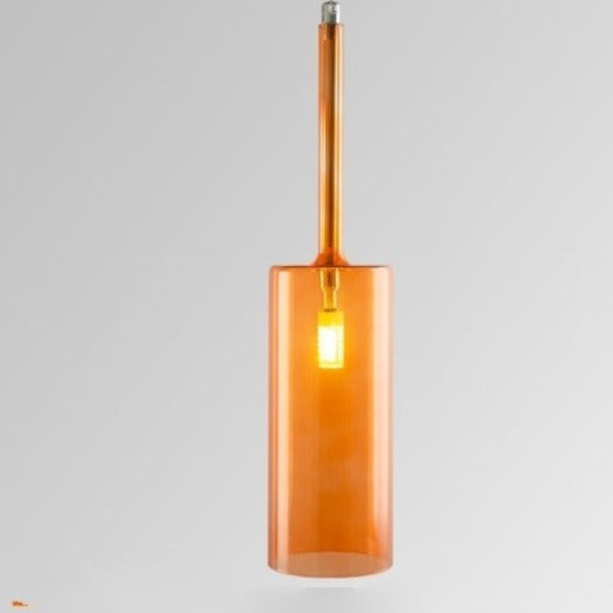 Contemporary Glass Pendant Lights Clear and Red Cylinder Design - Product detail 22
