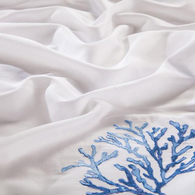 Luxury Egyptian Cotton Bedding Set  Blue Coral Pattern - Product detail 6