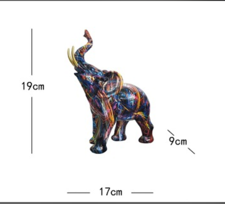 Modern Elephant Sculpture  Abstract Multicolor Design - Product detail 4