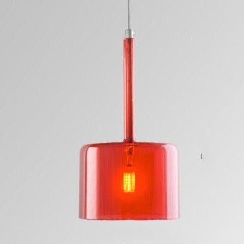 Contemporary Glass Pendant Lights Clear and Red Cylinder Design - Product detail 21