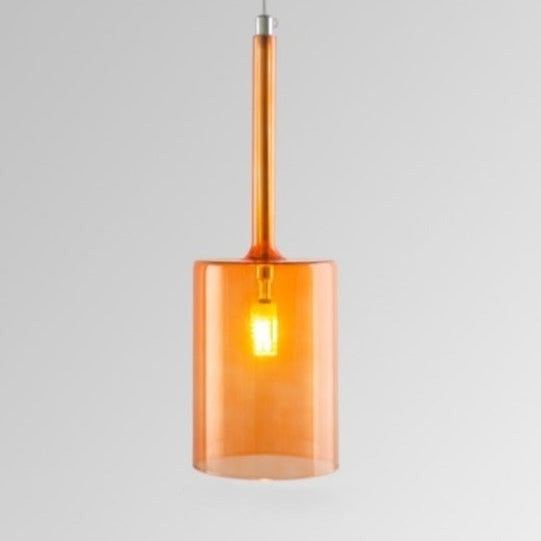 Contemporary Glass Pendant Lights Clear and Red Cylinder Design - Product detail 23