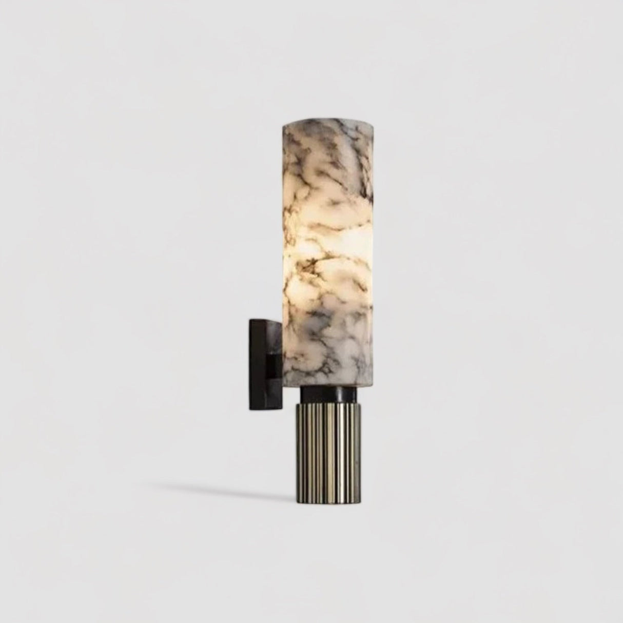 Luxury Marble Wall Lamp Copper Accent Cylinder Design - Product detail 7