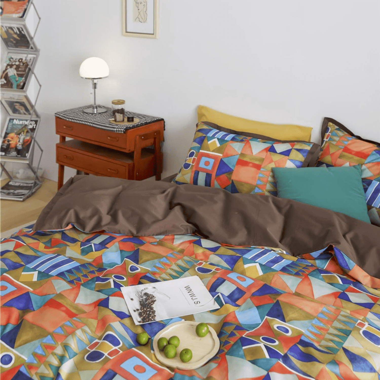 Geometric Cotton Duvet Set  Modern Egyptian Pattern Design - Product detail 7
