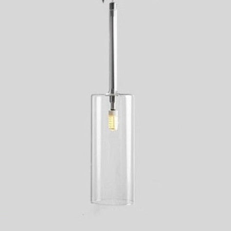 Contemporary Glass Pendant Lights Clear and Red Cylinder Design - Product detail 13