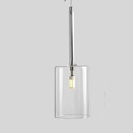 Contemporary Glass Pendant Lights Clear and Red Cylinder Design - Product detail 14