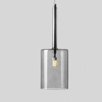 Contemporary Glass Pendant Lights Clear and Red Cylinder Design - Product detail 17