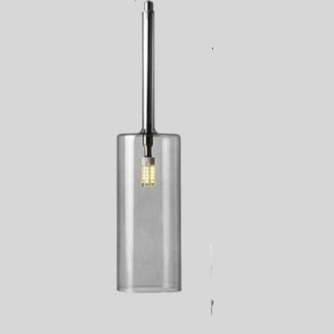 Contemporary Glass Pendant Lights Clear and Red Cylinder Design - Product detail 16