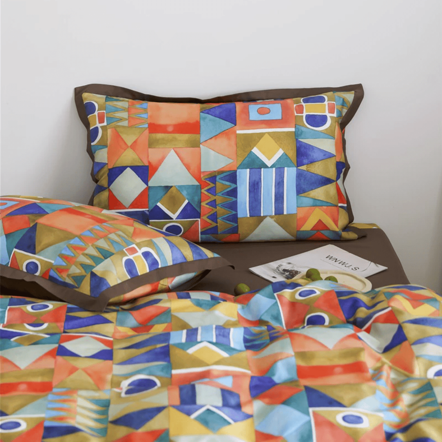 Geometric Cotton Duvet Set  Modern Egyptian Pattern Design - Product detail 5