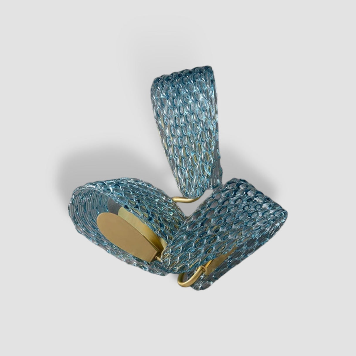 Modern Glass Wall Light Textured Blue Copper Design - Product showcase