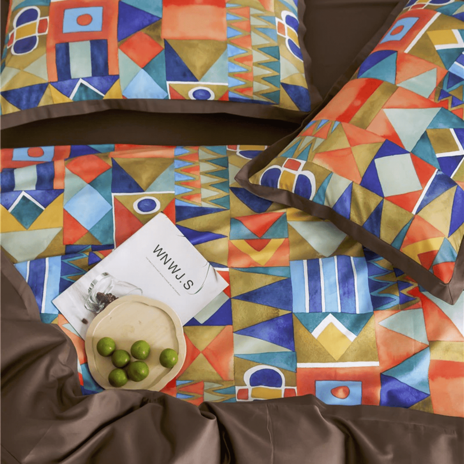 Geometric Cotton Duvet Set  Modern Egyptian Pattern Design - Product detail 6