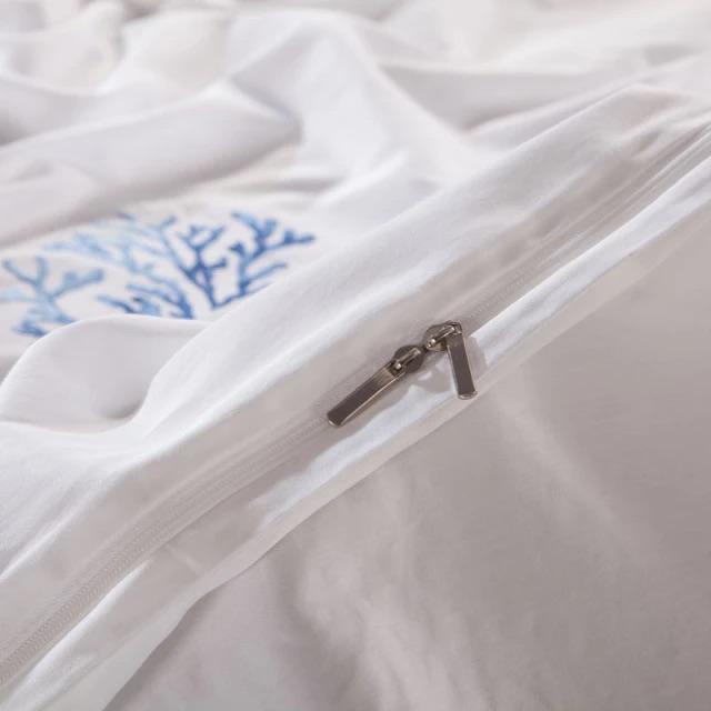Luxury Egyptian Cotton Bedding Set  Blue Coral Pattern - Product detail 5