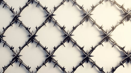 3D Metallic Barbed Wire Pattern design file showing detailed geometric pattern with metallic finish